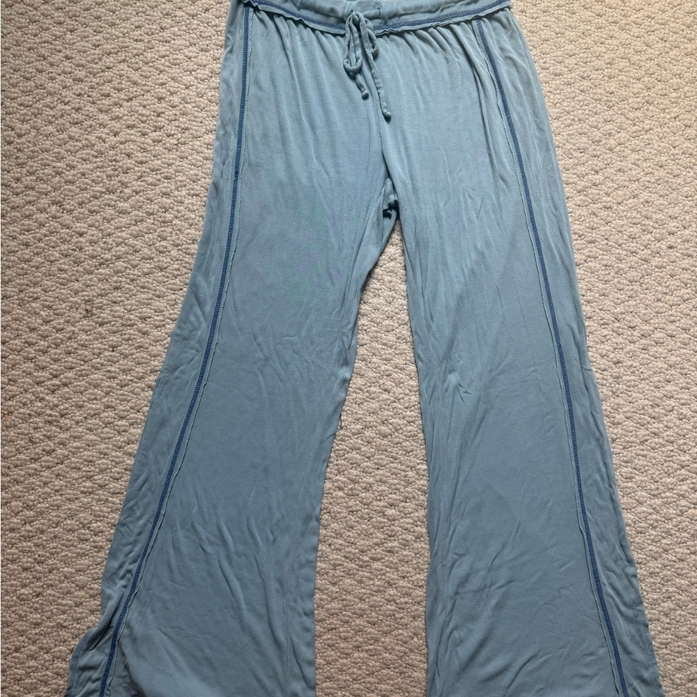 Blue Wide-Leg Pants